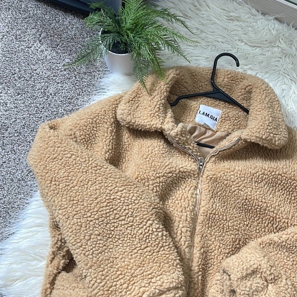 I AM GIA Tan Pixie Teddy Oversized Jacket - Picture 3 of 8